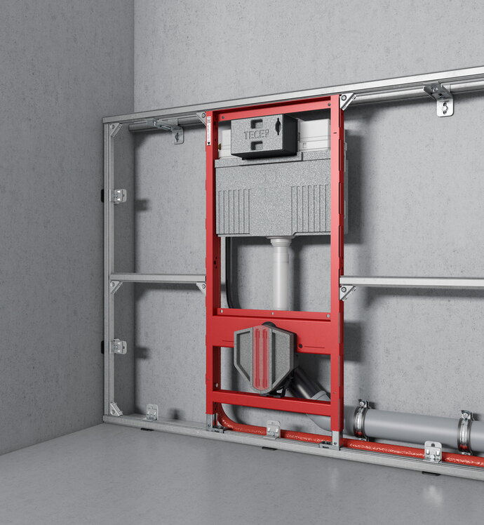 Struttura TECEprofil controparete con modulo WC