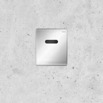 TECEplanus Urinal-Betätigungsplatte ist mit manueller oder elektronischer Auslösung speziell für den öffentlichen Bereich entwickelt worden.