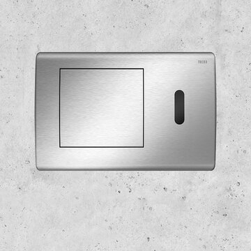 TECEplanus WC-Betätigungsplatten sind für den halböffentlichen und öffentlichen Raum konzipiert und verfügbar mit manueller oder kombinierter manueller/elektronischer Auslösung.