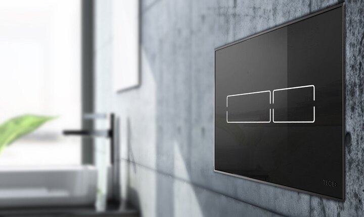 WC-Betätigungsplatte bzw. Drückerplatte TECElux Mini schwarz