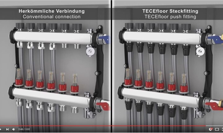 TECEfloor:  Video zum TECE-Edelstahlverteiler für Fußbodenheizung
