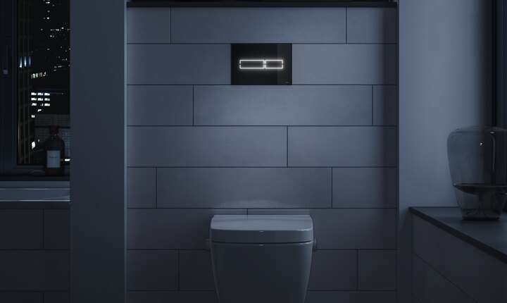 Das TECElux Mini weist mit seiner Nachtlichtfunktion den Weg zur Toilette.