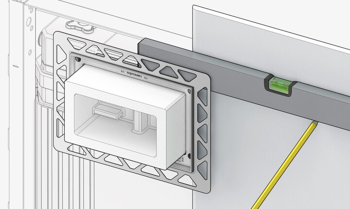 Flächenbündiger Einbau der TECE WC-Betätigungsplatten im Trockenbau Schritt 1