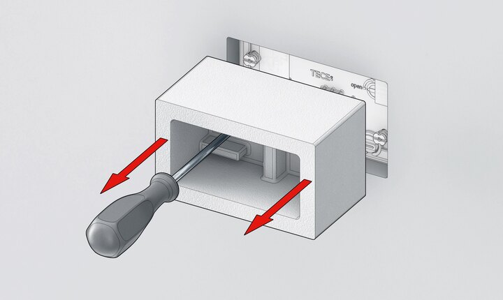 Flächenbündige Montage TECE WC-Betätigungsplatten Schritt 2
