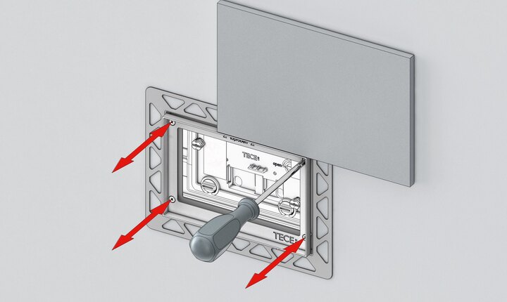 Flächenbündiger Einbau TECE WC-Betätigungsplatten Schritt 4