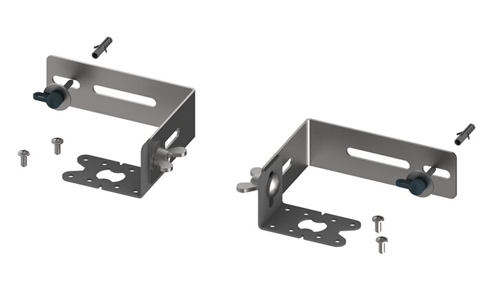 Der Montagehalter für das TECEdrainprofile-Duschprofil ist universell als Wand- oder Bodenhalter einsetzbar und besteht aus zwei Teilen, die aus jeweils zwei miteinander verschraubten Winkeln bestehen.