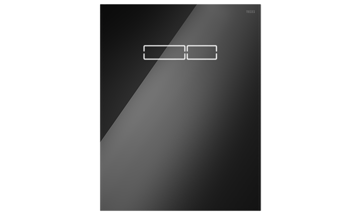 TECElux obere Betätigungsplatte aus Glas in Schwarz mit berührungsloser "sen-Touch"-Auslösung