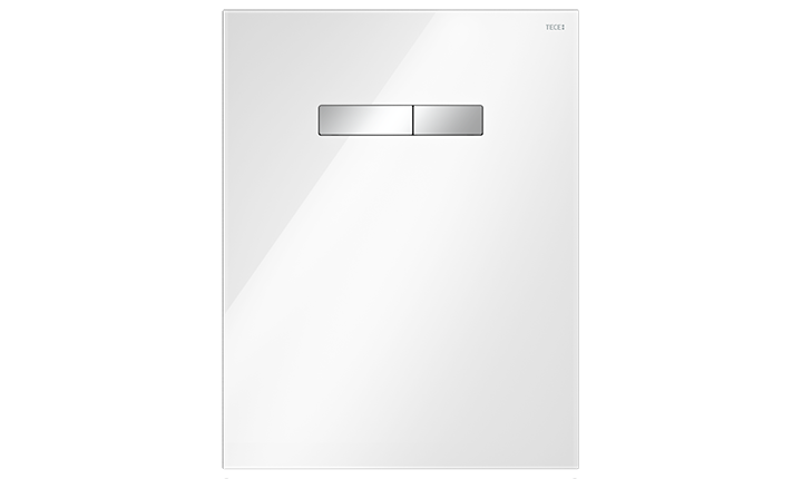 TECElux obere Betätigungsplatte aus glas mit Tasten in Chrom und manueller Auslösung.