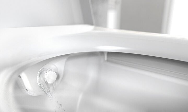 Das Dusch-WC TECEone ist durch ein spülrandloses Design leicht zu reinigen und der Duschstab reinigt sich vor und nach jeder Nutzung sogar von selbst.