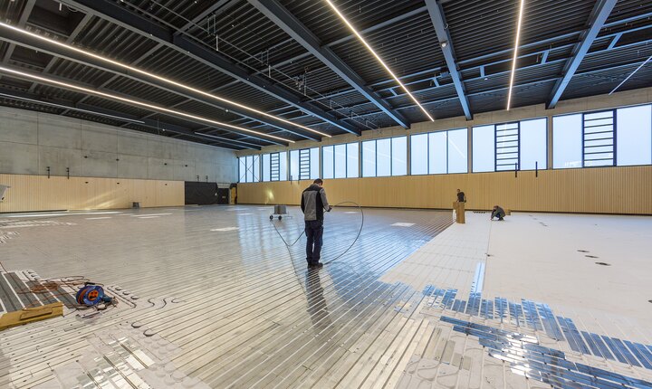 Fußbodenheizung Sporthalle TECEfloor