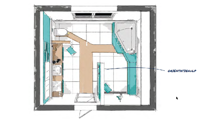 Drempelvrije badkamer voor blinden en slechtzienden - TECE NEderland