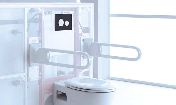 TECEprofil Geronto-module wc-inbouwframe voor montage steungrepen