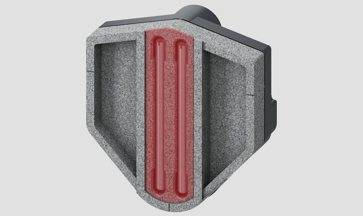 The threaded rods for the fine installation are stored in the styrofoam bare-wall protection until they are used and thus are protected from dirt.