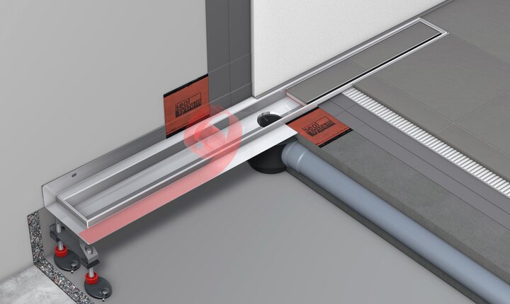 TECEdrainline a filo parete sezione