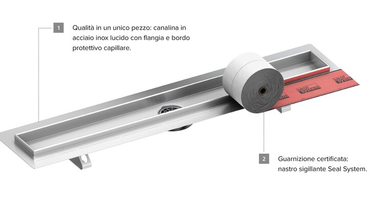 TECE, Prodotto: TECEdrainbase materassino fonoassorbente per profili di  drenaggio Drainline e Drainboard / rotolo