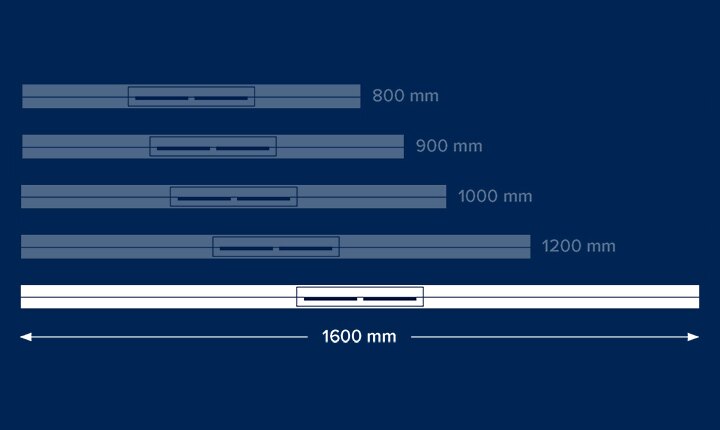 Das Duschprofil TECEdrainprofile ist jetzt auch in einer Länge von 1600 mm verfügbar.