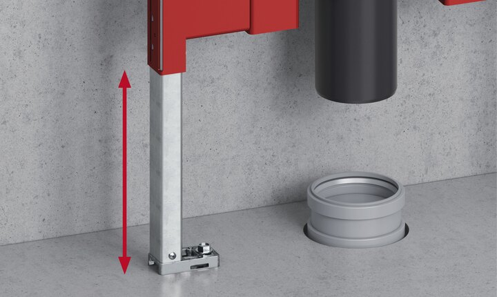 The TECE Octa II in the TECEprofil frame is also height adjustable.