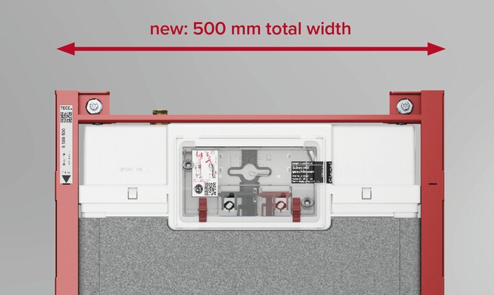 The TECEprofil toilet module with the Octa II cistern fits almost everywhere with a total width of just 500 mm.