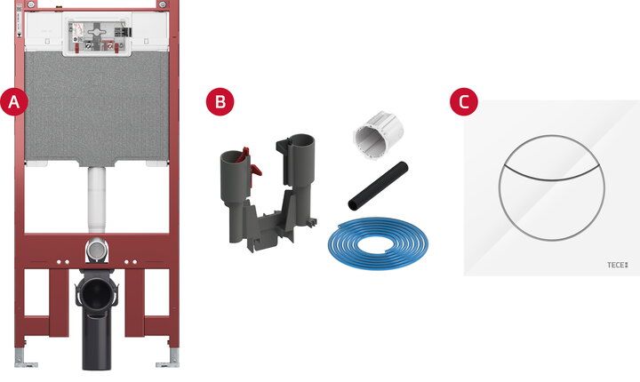 Der TECEflushpoint-Baukasten für das TECE Octa WC-Modul