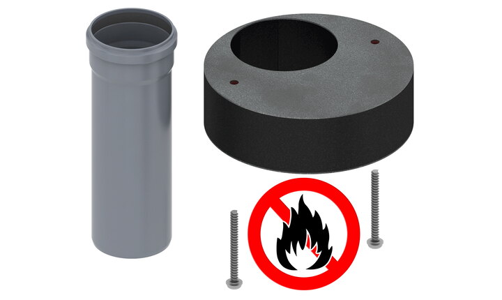 Das Brandschutzset FireStop sorgt für sicheren Brandschutz und ist kompatibel zu TECEdrainline, TECEdrainprofile und TECEdrainpoint S