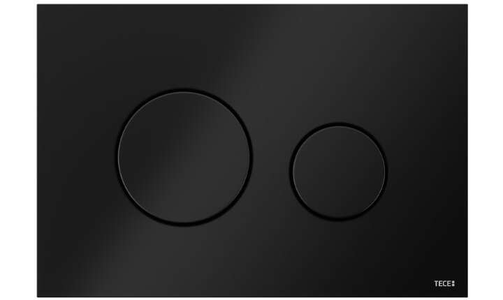 TECEloop plastic toilet flush plate in matte black