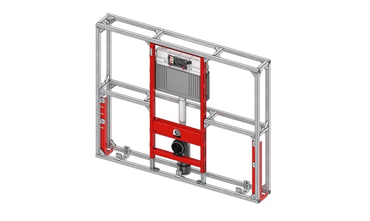 TECEprofil WC-Modul Einbau in freistehender TECEprofil-Wand