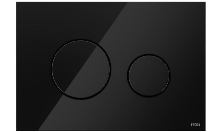 TECEloop WC-Betätigungsplatte in Schwarz mit schwarzen Tasten