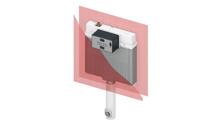 TECEbox Octa II-Spülkasten 8 cm für Stand-WC, mit Armierungsgewebe, Bauhöhe 1075 mm