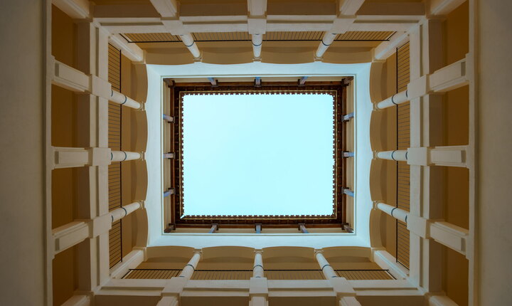 Architectural eye-catcher under the Andalusian sun - an inner courtyard at La Zambra.