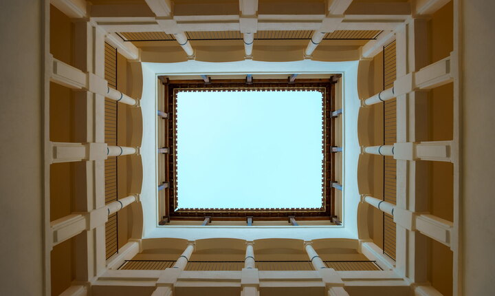 Architectural eye-catcher under the Andalusian sun - an inner courtyard at La Zambra.