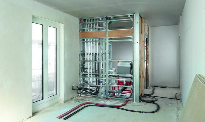 Eingebaute TECEsystem Installationswand