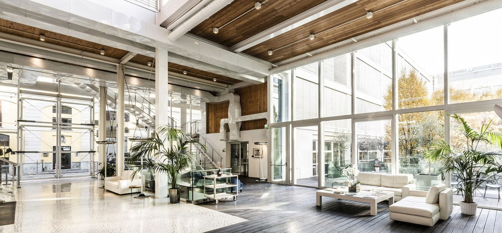 The entrance hall of the Magna Pars in Milan