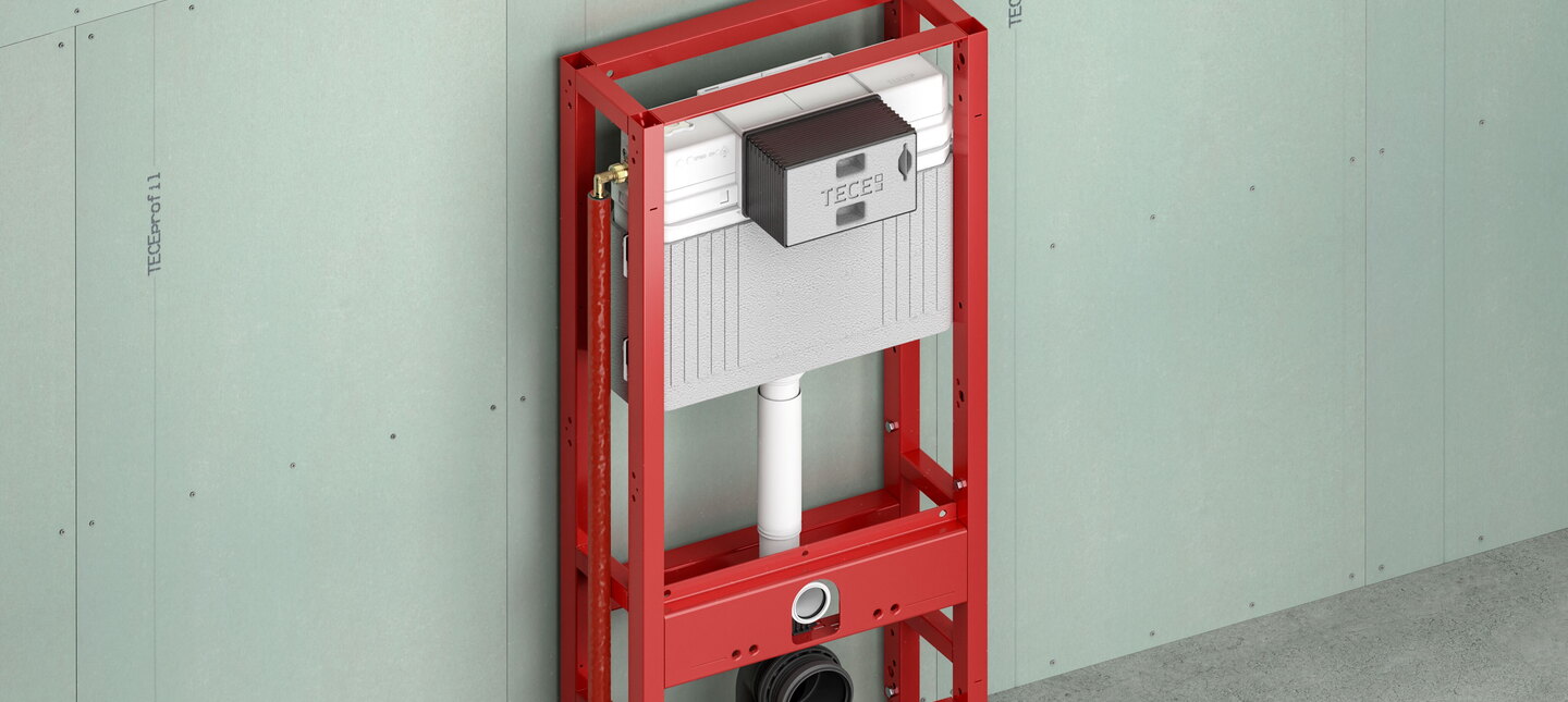 TECEconstruct toilet module drywall