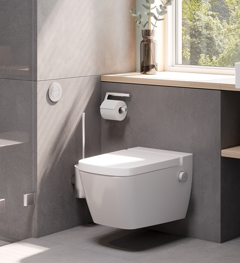 TECEflushpoint and the TECEconsruct toilet module with only 750 mm installation height enable new design choices.