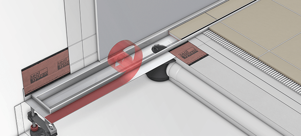 TECEdrainline mit Wandaufkantung - Seal System