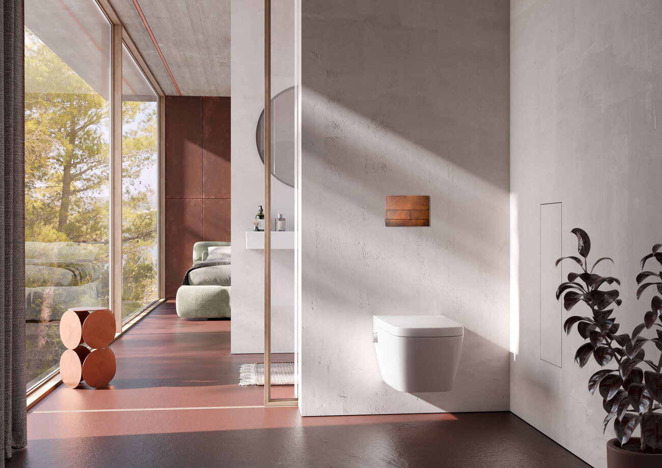 WC-Betätigungsplatte TECEsquare Rusted Steel | TECE