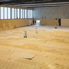 Fußbodenheizung Sporthalle Sperrholzplatten TECEfloor